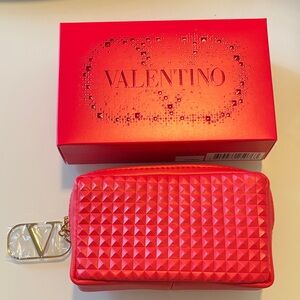 New in box Valentino Red Quilted Women's Bag and lipstick set